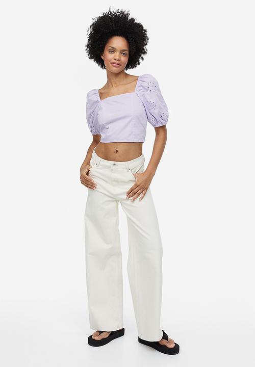 H&M - Puff-sleeved blouse - lilac