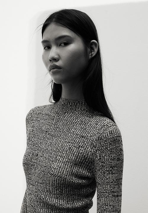 H&M - Rib-knit turtleneck dress - dark grey marl
