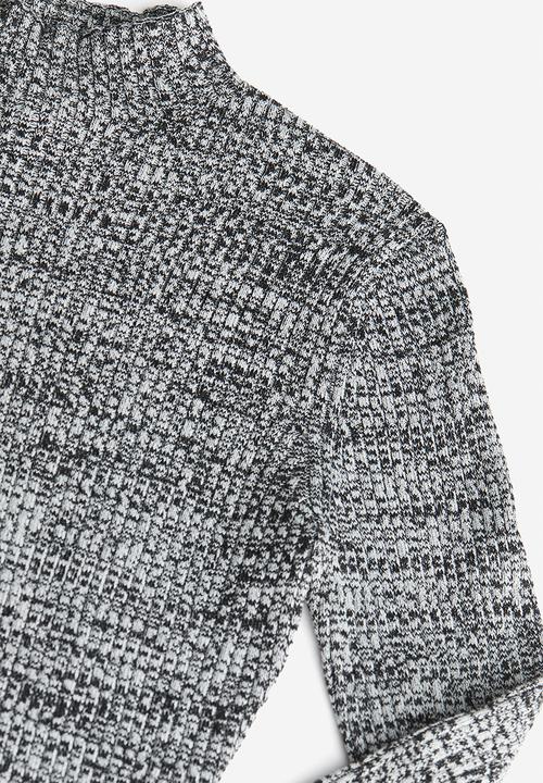 H&M - Rib-knit turtleneck dress - dark grey marl