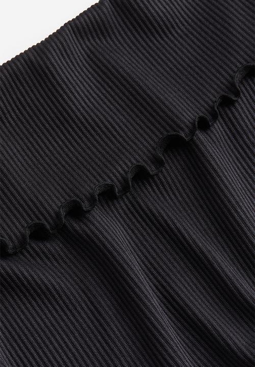 H&M - Ribbed off-the-shoulder top - black