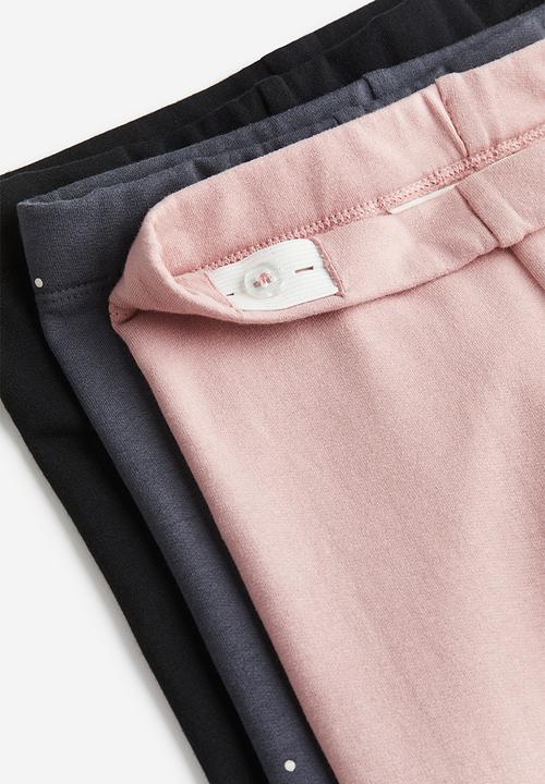 H&M - 3 Pack heavy jersey leggings - black & light pink