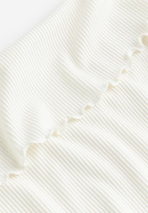 H&M - Ribbed off-the-shoulder top - white