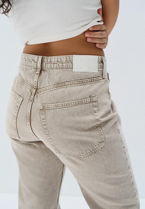 H&M - Curvy fit wide ultra high jeans - beige