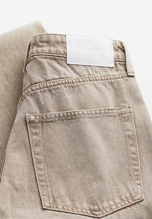 H&M - Curvy fit wide ultra high jeans - beige