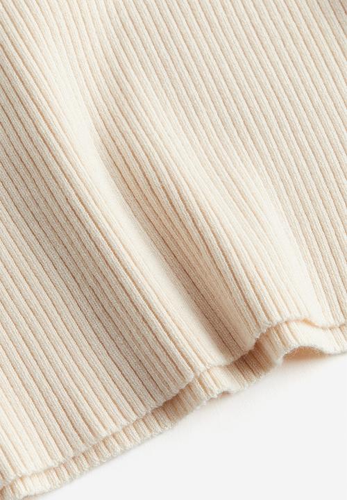 H&M - Rib-knit top - light beige