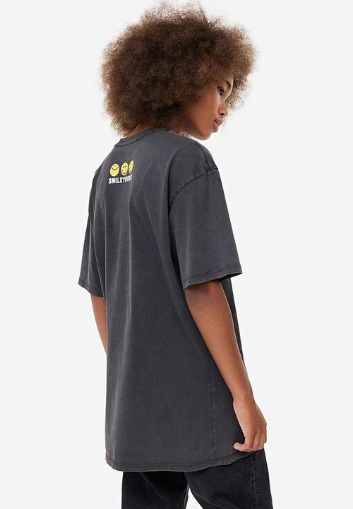 H&M - Oversized printed t-shirt - multi grey