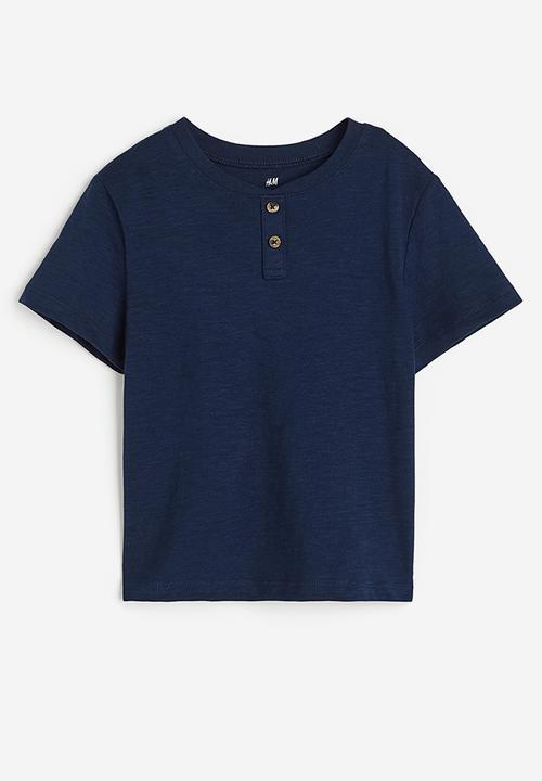 H&M - Cotton henley top - dark blue
