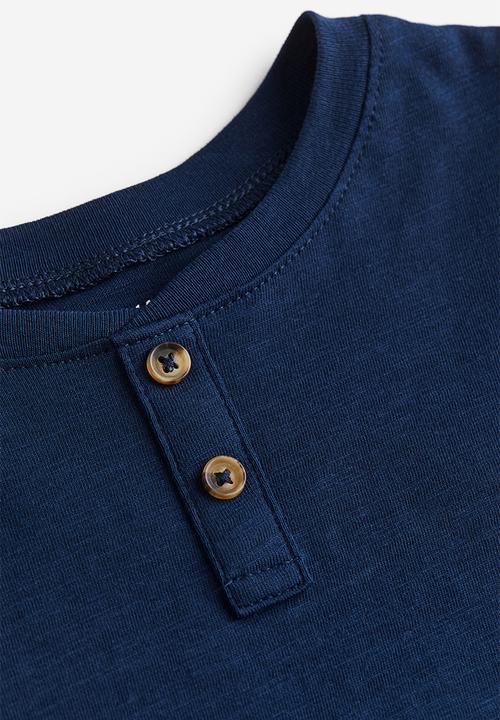 H&M - Cotton henley top - dark blue
