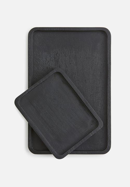 H&M - Wooden tray - black