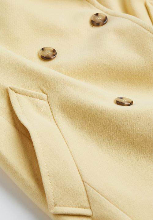 H&M - Double-breasted coat - light yellow