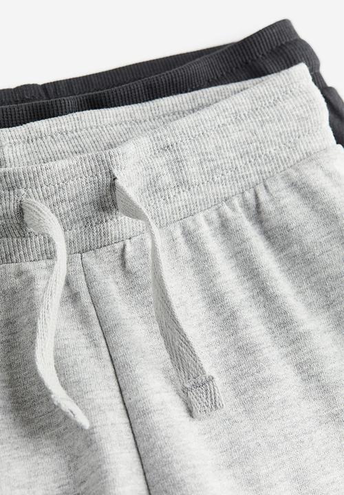 H&M - 2-pack joggers - black/light grey marl