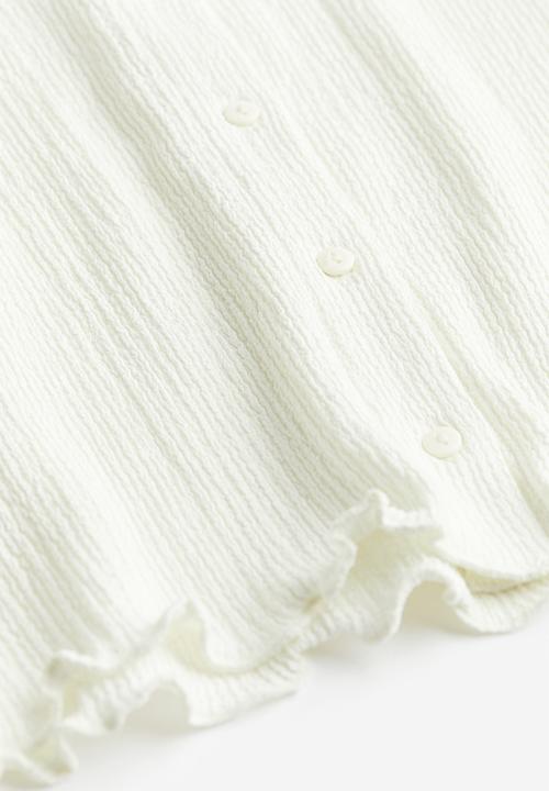 H&M - Crinkled jersey blouse - white