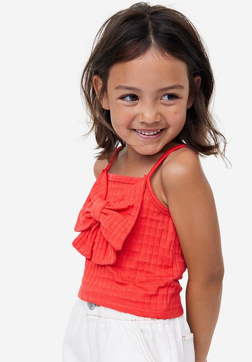 H&M - Bow-detail strappy top - red