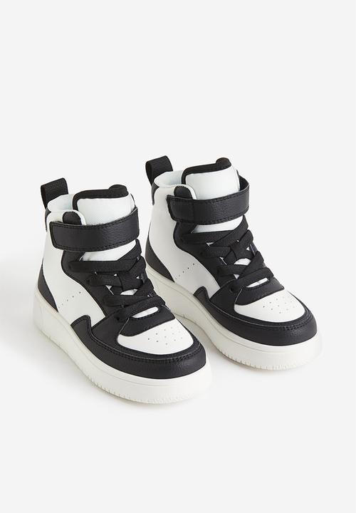 H&M - Hi-top trainers - black/white