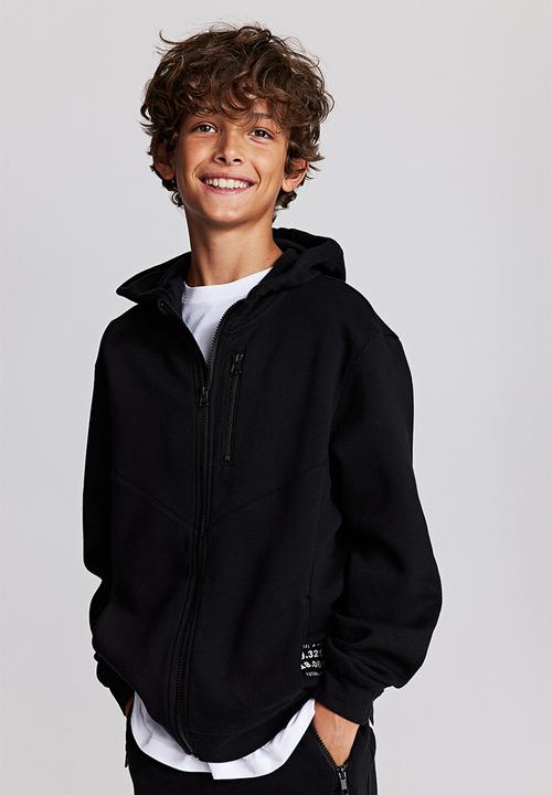 H&M - Zip-through hoodie - black