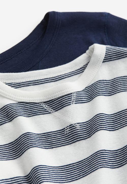 H&M - 2 pack long-sleeved t-shirts - white striped