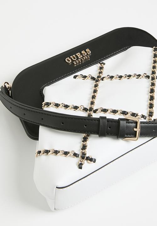 GUESS - Abey frame clutch - white