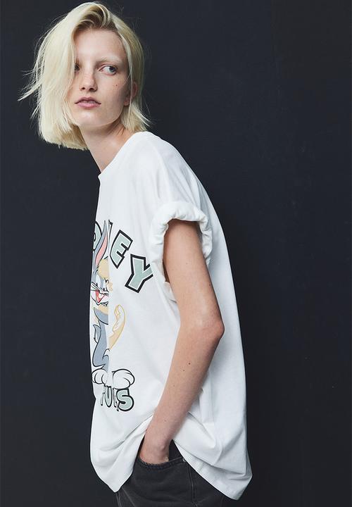 H&M - Oversized printed T-shirt - white