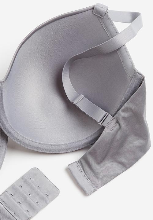 H&M - Microfibre padded underwired bra - grey