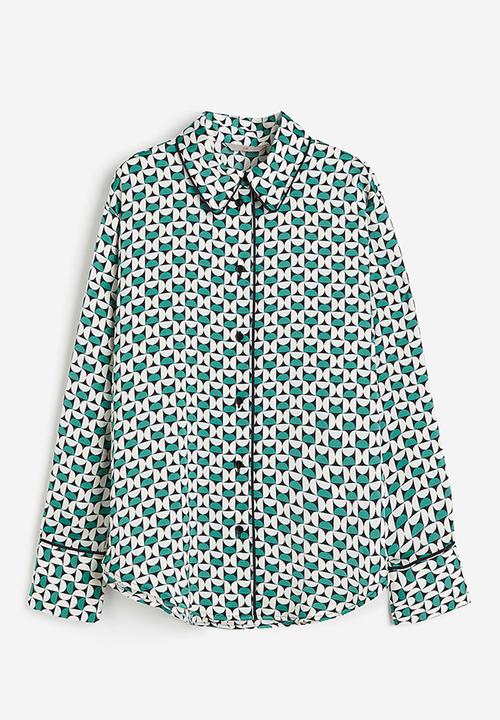 H&M - Satin shirt - green