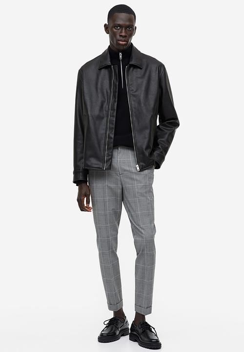H&M - Imitation leather jacket - black