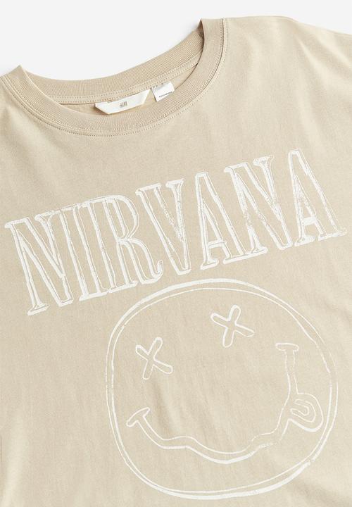 H&M - Oversized printed t-shirt - beige