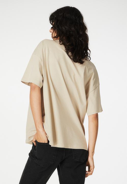 H&M - Oversized printed t-shirt - beige
