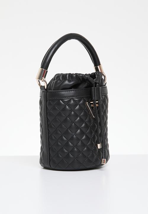 GUESS - Rianee quilt drawstring bucket - black