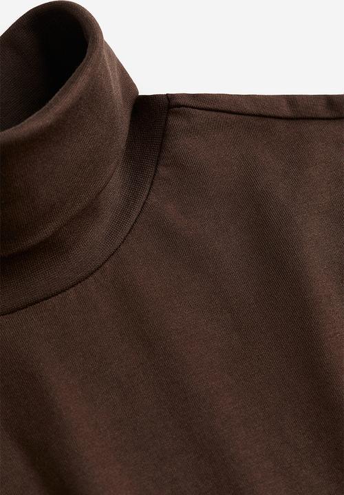 H&M - Slim fit cotton polo-neck top - brown