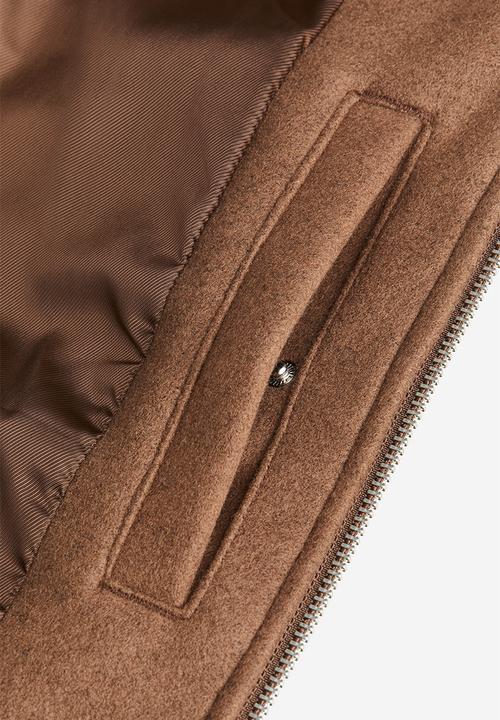 H&M - Regular fit wool-blend jacket -  dark brown
