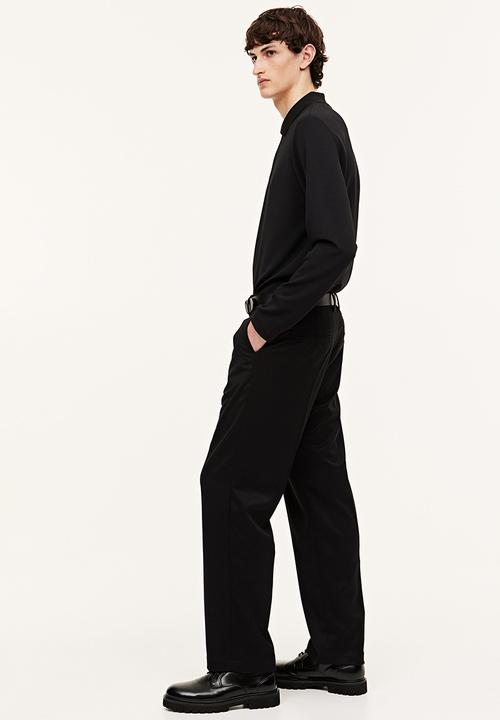 H&M - Slim fit polo shirt - black