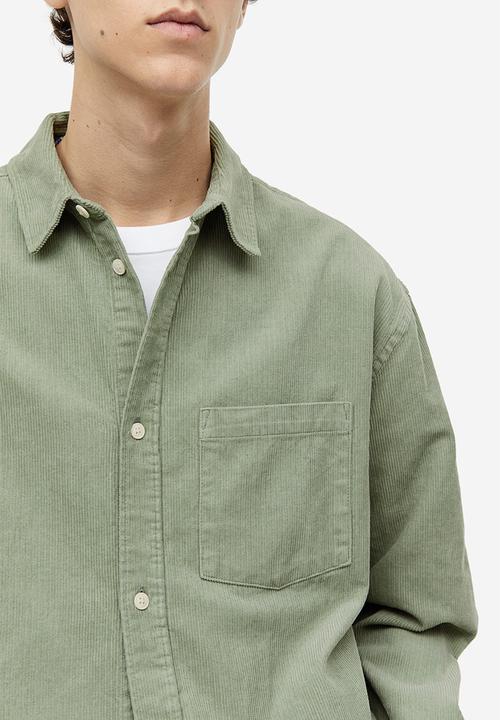 H&M - Relaxed fit corduroy shirt - green