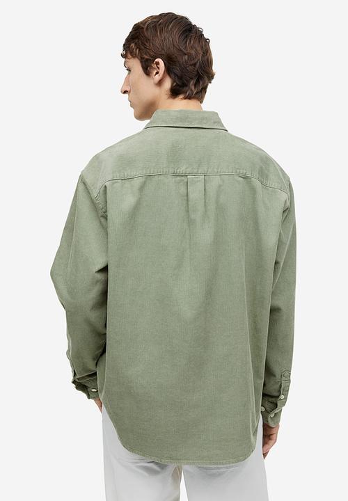H&M - Relaxed fit corduroy shirt - green