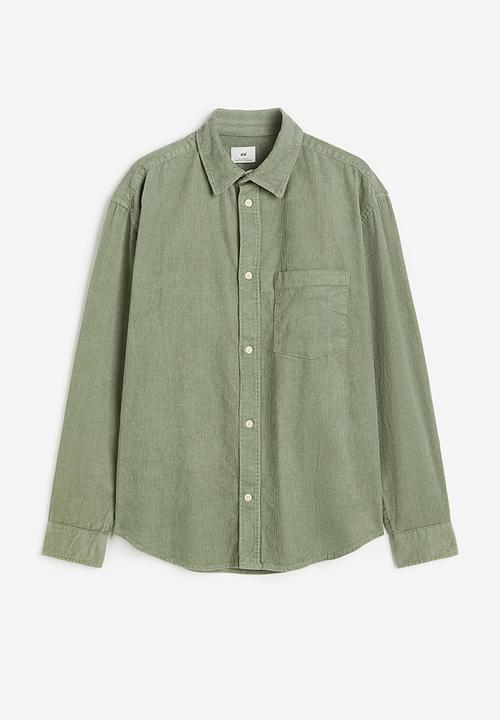H&M - Relaxed fit corduroy shirt - green