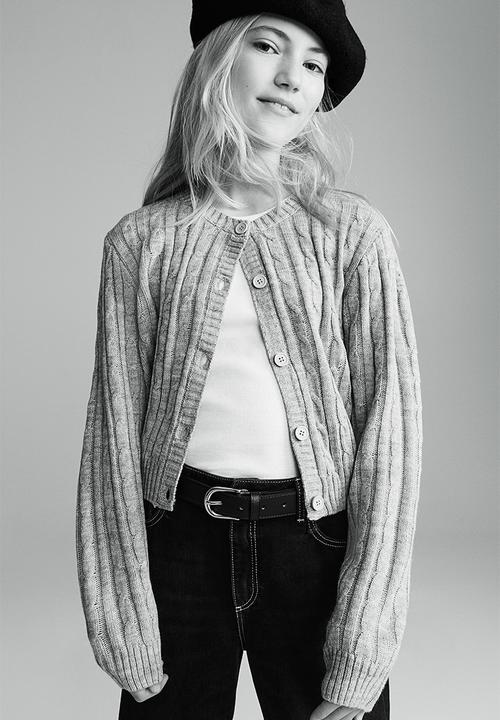 H&M - Cable-knit cardigan - grey