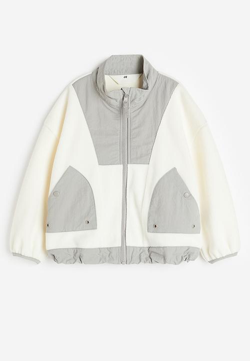 H&M - Oversized fleece jacket - cream/block-coloured