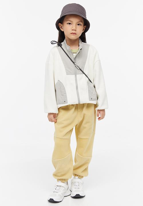 H&M - Oversized fleece jacket - cream/block-coloured
