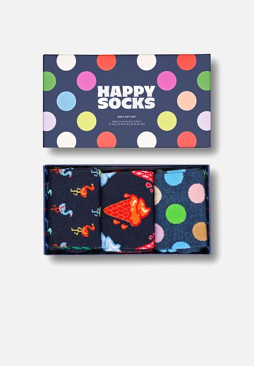Happy Socks - 3-Pack Navy Socks Gift Set - Navy