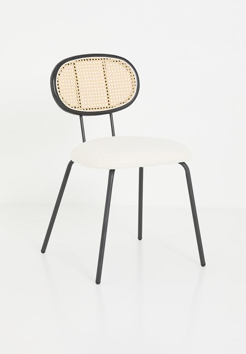 Sixth Floor - Sherpa & rattan dining chair - black & natural