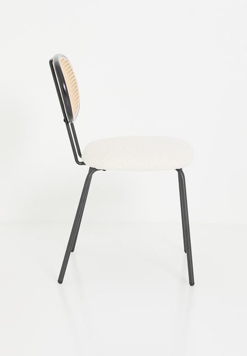 Sixth Floor - Sherpa & rattan dining chair - black & natural