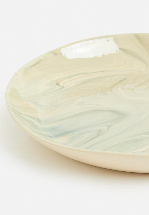 pret-a-pot - Teal Marble Large Platter - Teal