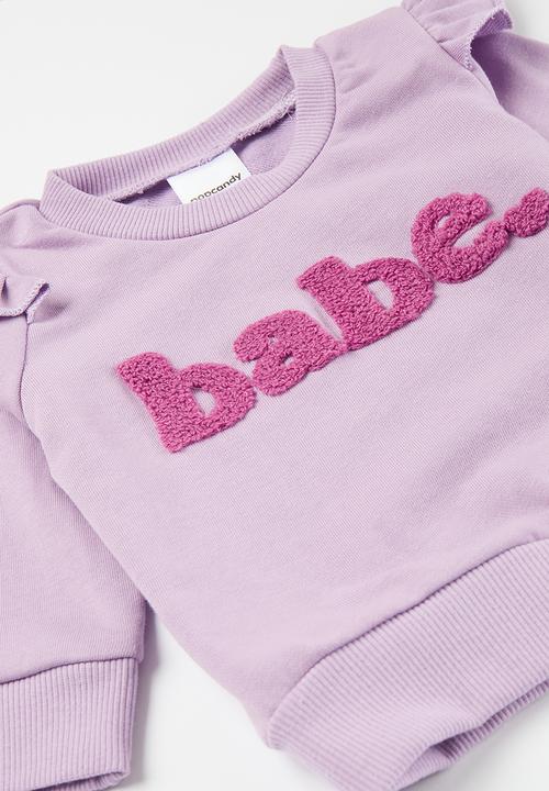 Pop Candy - Frilled sweat top and pants set - purple