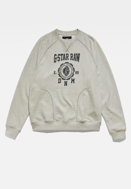 G-STAR - Collegic raglan loose looper sweat peached o - milk htr