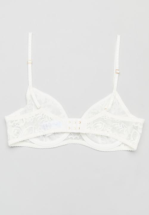 Cotton On - Butterfly Lace Underwire Bra - Cream