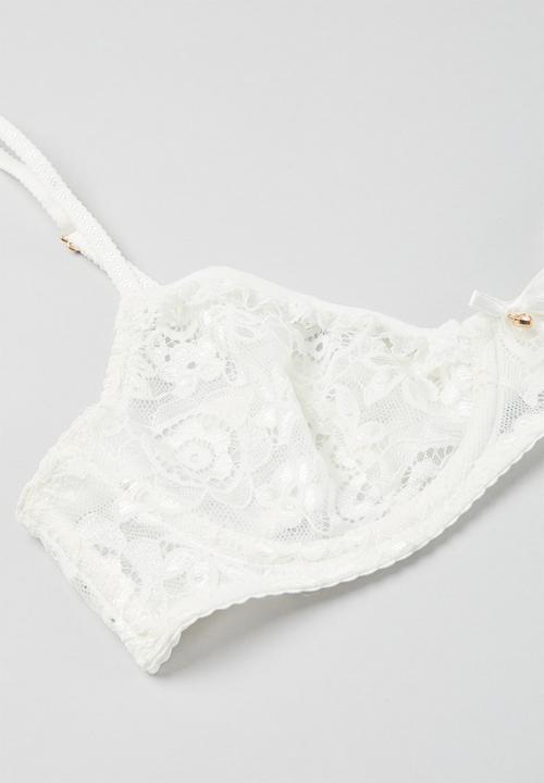 Cotton On - Butterfly Lace Underwire Bra - Cream