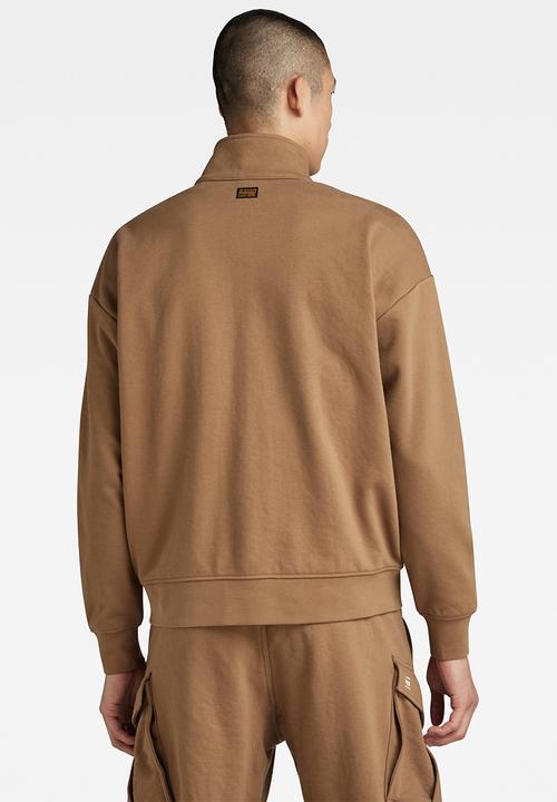 G-STAR - Rovic zip through loose sw dry ashor sweat r o ub  - dk fawn
