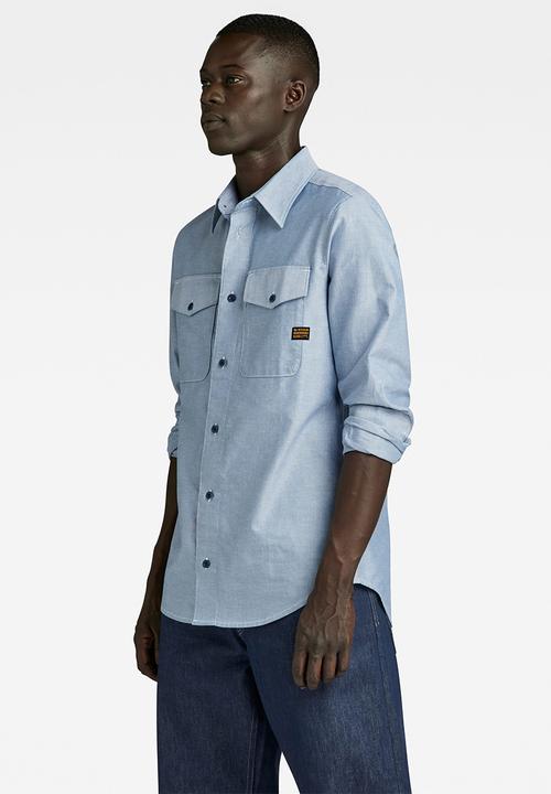 G-STAR - Marine slim shirt long sleeve state oxford - nitro/white oxford