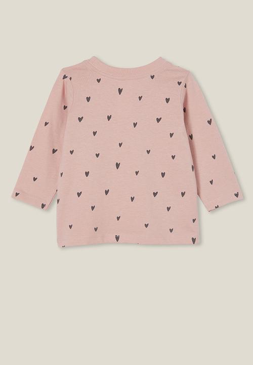 Cotton On - Jamie long sleeve tee - zephyr/sketchy hearts