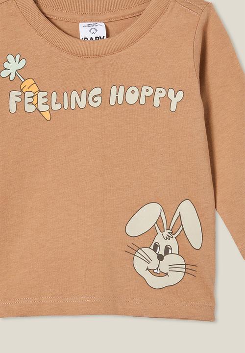 Cotton On - Jamie long sleeve tee - taupy brown/feeling hoppy