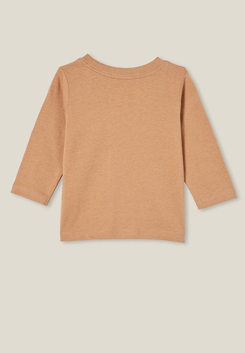 Cotton On - Jamie long sleeve tee - taupy brown/feeling hoppy